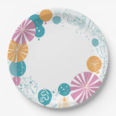 Ballons und Sterne Pappteller (Vorderseite)