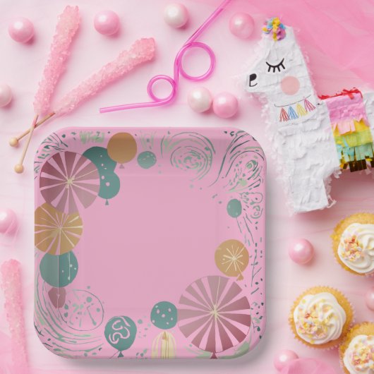 Ballons und Sterne Pappteller (Party)