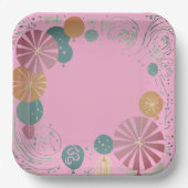 Ballons und Sterne Pappteller (Vorderseite)