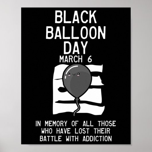 Ballontag Überdosierung Bewusstsein für Überdosier Poster (Vorne)