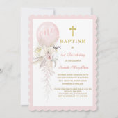 Ballontaufe und Einladung zum ersten Geburtstag (Vorderseite)