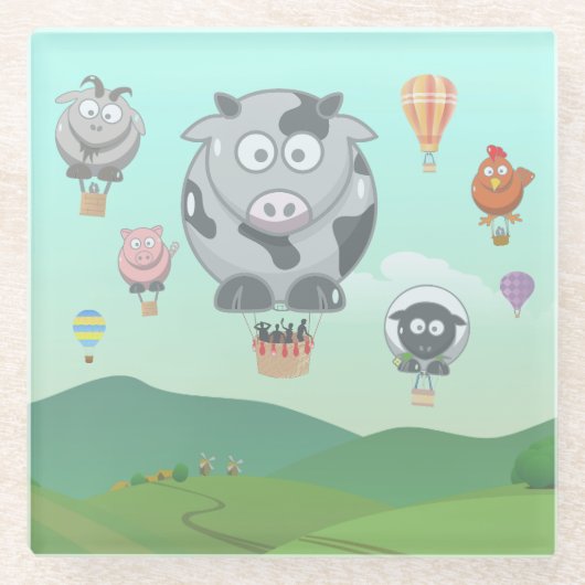 Ballontiere Glasuntersetzer (Vorderseite)