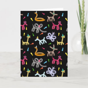 Ballontiere Kinderparty Thema Karte