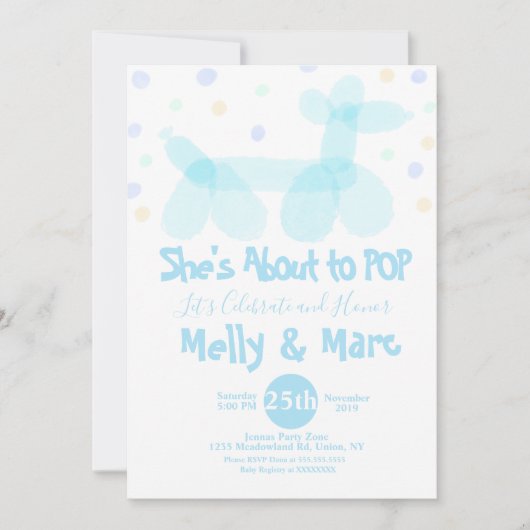 Ballontiere Transparente Punkte Einladung (Vorderseite)