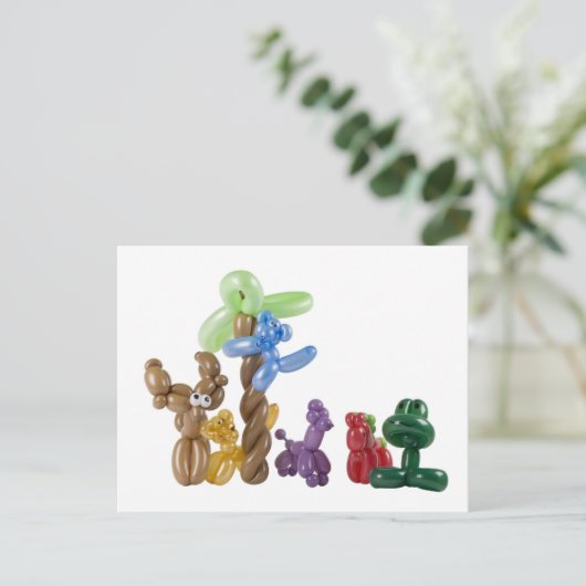 Ballontiergruppe Postkarte (Stehend Vorderseite)