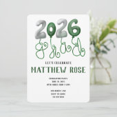 Balloon 2025 Grad Invitation Einladung (Stehend Vorderseite)