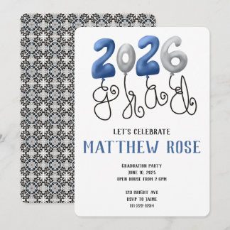 Balloon 2026 Grad Invitation Einladung