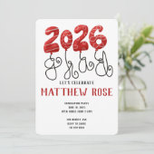 Balloon 2026 Grad Invitation Einladung (Stehend Vorderseite)