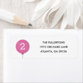 Balloon Address Label - Fuchsia (Insitu)