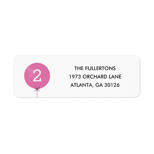 Balloon Address Label - Fuchsia (Vorne)