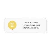 Balloon Address Label - Lemon (Vorne)