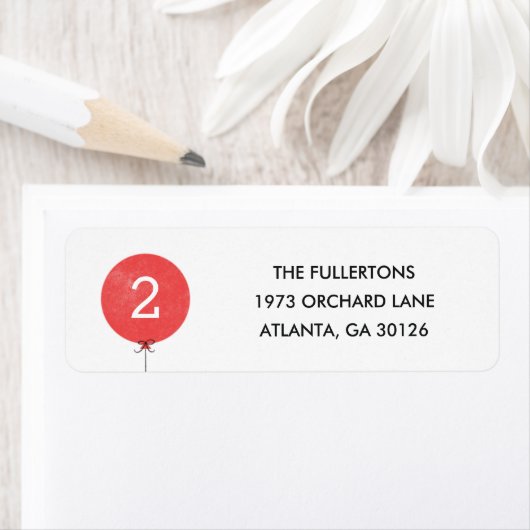 Balloon Address Label - Red (Insitu)
