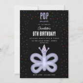 Balloon Animals Butterfly Kids Birthday Party Einladung (Vorderseite)