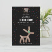 Balloon Animals Deer Kids Birthday Party Theme Einladung (Stehend Vorderseite)