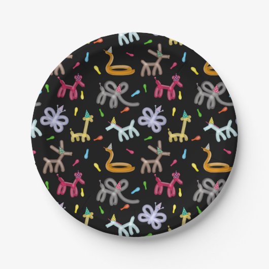 Balloon Animals Kids Birthday Party Theme Pappteller (Vorderseite)