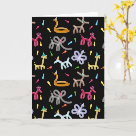 Balloon Animals Kids Party Theme Karte (Gelbe Blume)