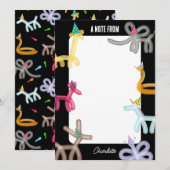 Balloon Animals Kids Party Theme Mitteilungskarte (Vorne/Hinten)