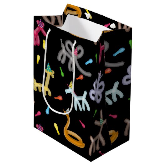 Balloon Animals Kids Party Theme Mittlere Geschenktüte (Vorderseite Schrägansicht)