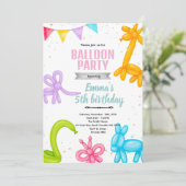 Balloon Animals party invitation Einladung (Stehend Vorderseite)