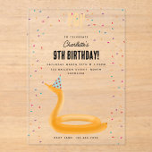 Balloon Animals Snake Kids Birthday Party Theme Acryleinladungen (Vorderseite)