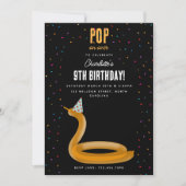 Balloon Animals Snake Kids Birthday Party Theme Einladung (Vorderseite)