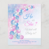 Balloon Arch Baby Gender Offenlegung Einladung (Rückseite)