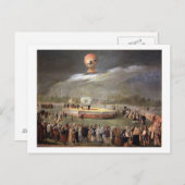 Balloon Ascension in the Gardens of Aranjuez, c.17 Postkarte (Vorne/Hinten)