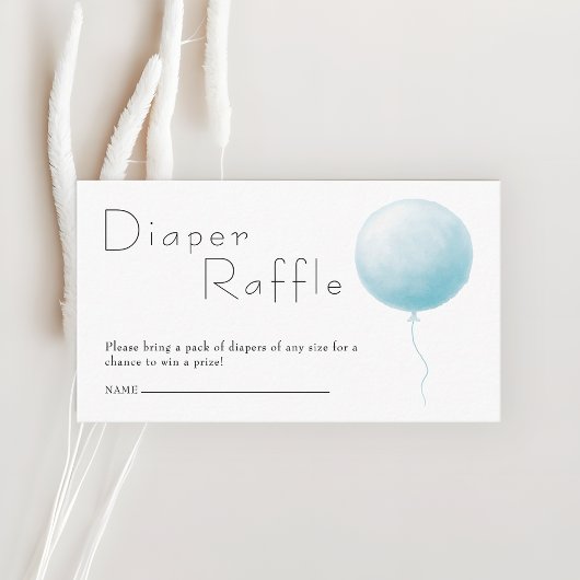 Balloon Baby Boy Shower Diaper Raffle Ticket Begleitkarte