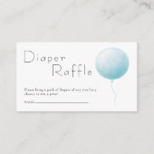 Balloon Baby Boy Shower Diaper Raffle Ticket Begleitkarte (Vorderseite)
