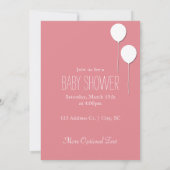 Balloon Baby Girl Einladung (Rückseite)