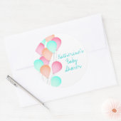 Balloon Baby Shower Runder Aufkleber (Umschlag)