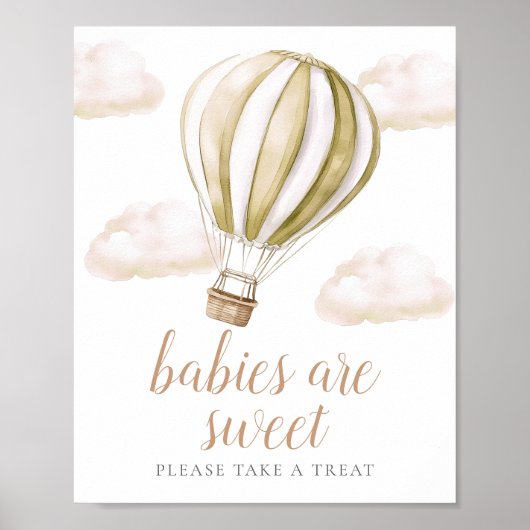 Balloon Baby Shower Sweet Favors Sign Poster (Vorne)