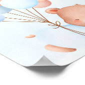 Balloon Bear Baby Gender Reveal Party Begrüßungsze Poster (Ecke)