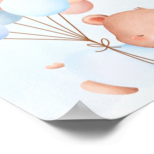 Balloon Bear Boy oder Girl Gender Reveal Vote Post Poster (Ecke)