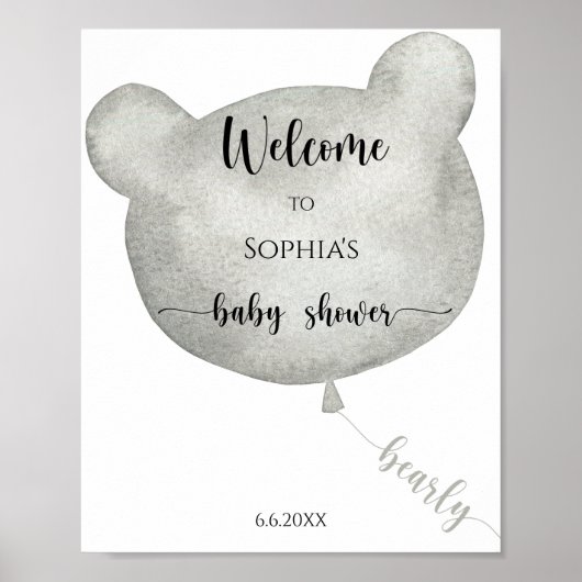 Balloon Bear Willkommen Poster (Vorne)
