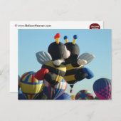 Balloon Bee Postkarte (Vorne/Hinten)