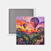 Balloon bei Sonnenaufgang 1 Magnet (Vorderseite/Rückseite)