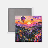 Balloon bei Sonnenaufgang 2 Magnet (Vorderseite/Rückseite)