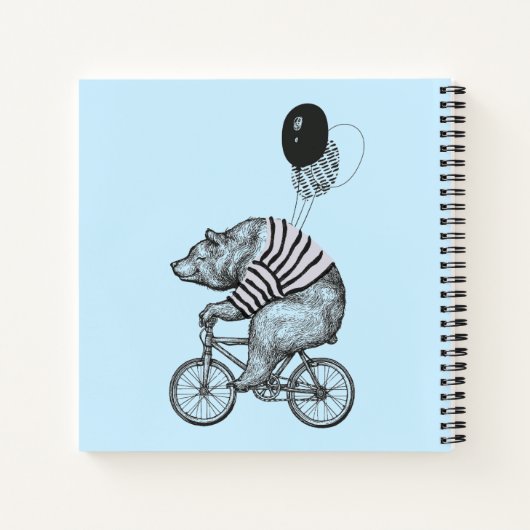 Balloon Bicycle Bear Notizblock (Rückseite)