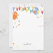 Balloon Birthday Bash Einladung (Rückseite)