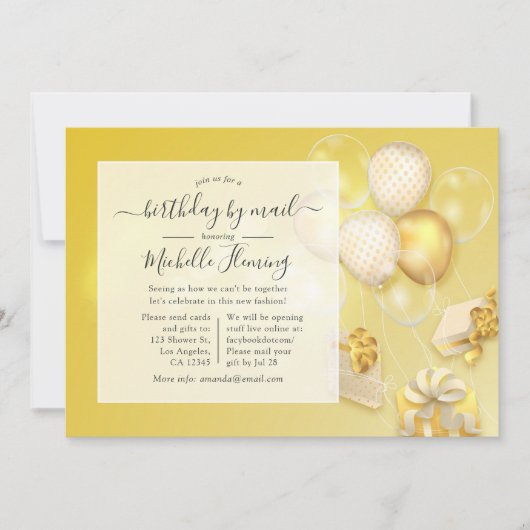 Balloon Birthday by Mail Party Einladung (Vorderseite)