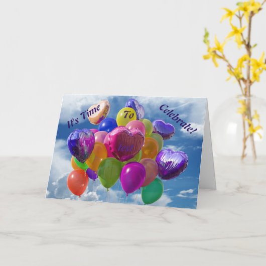 Balloon Birthday Card Karte (Gelbe Blume)