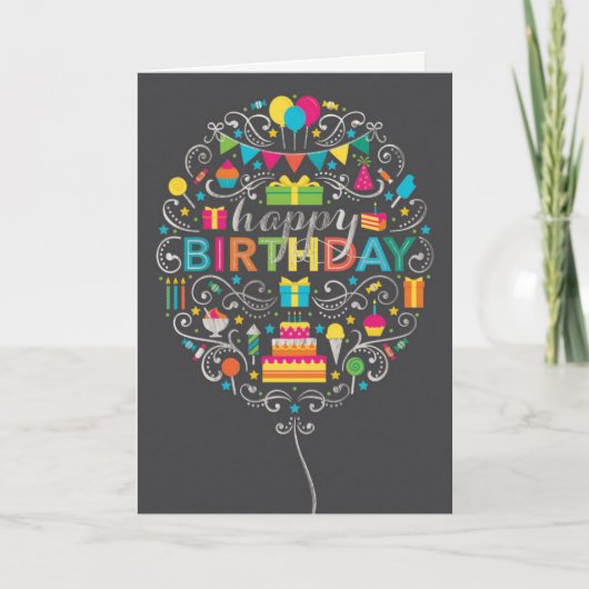 Balloon Birthday Card Karte (Vorderseite)