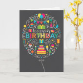 Balloon Birthday Card Karte (Gelbe Blume)