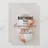 Balloon Birthday Einladung (Vorne/Hinten)