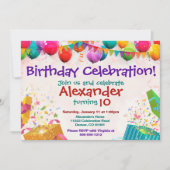 Balloon Birthday Einladung Flat Card (Vorderseite)