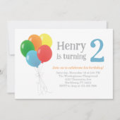 Balloon Birthday Einladung für klassisches Party (Vorderseite)