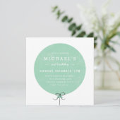 Balloon Birthday Einladung - Minze (Stehend Vorderseite)