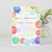 Balloon Birthday Invitation - Behalten Uppy Party Einladung (Stehend Vorderseite)