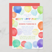 Balloon Birthday Invitation - Behalten Uppy Party Einladung (Vorne/Hinten)